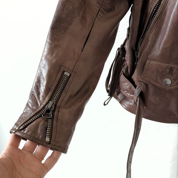3.1 Phillip Lim Womens Biker Motorcycle Leather Moto Jacket Brown Size 6 $1195 - Picture 11 of 15